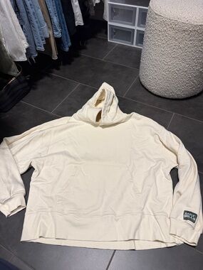 Daily Drills Off-White Hooded Pullover Sweatshirt